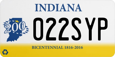 IN license plate 022SYP