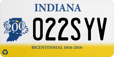 IN license plate 022SYV