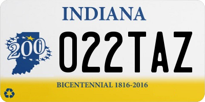 IN license plate 022TAZ