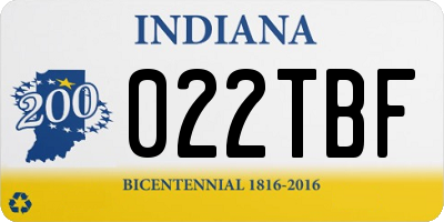 IN license plate 022TBF