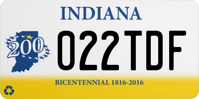 IN license plate 022TDF