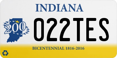 IN license plate 022TES