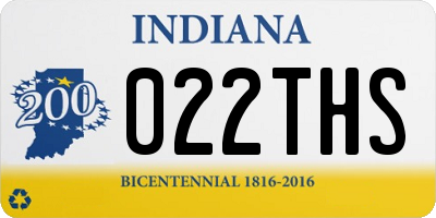 IN license plate 022THS