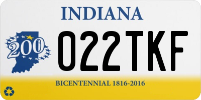 IN license plate 022TKF