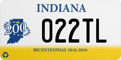 IN license plate 022TL