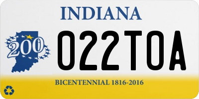 IN license plate 022TOA