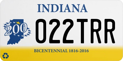 IN license plate 022TRR