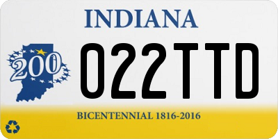 IN license plate 022TTD