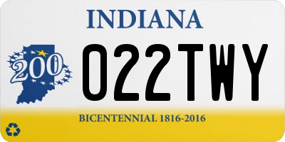 IN license plate 022TWY