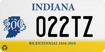 IN license plate 022TZ