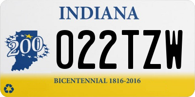 IN license plate 022TZW