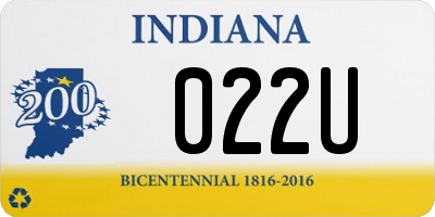 IN license plate 022U