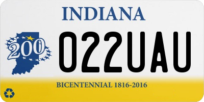 IN license plate 022UAU