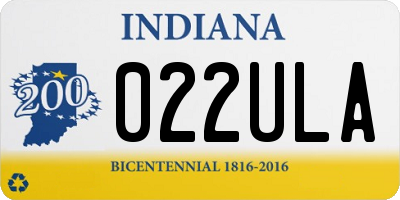 IN license plate 022ULA