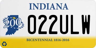 IN license plate 022ULW