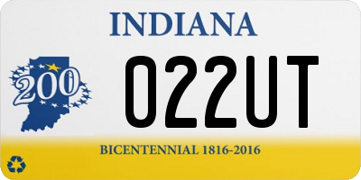 IN license plate 022UT
