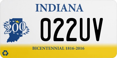 IN license plate 022UV