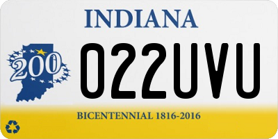 IN license plate 022UVU