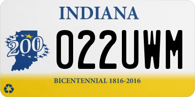 IN license plate 022UWM