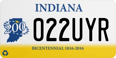 IN license plate 022UYR