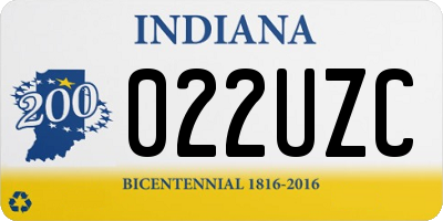 IN license plate 022UZC