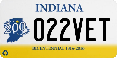 IN license plate 022VET