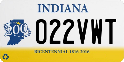 IN license plate 022VWT