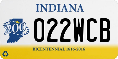 IN license plate 022WCB