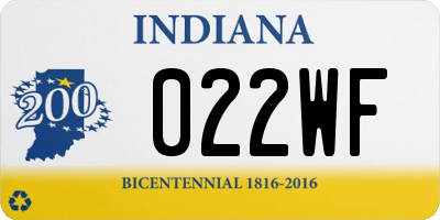 IN license plate 022WF