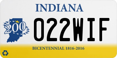 IN license plate 022WIF