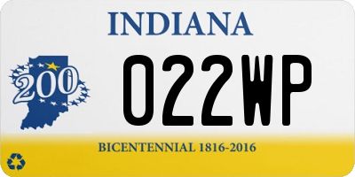 IN license plate 022WP