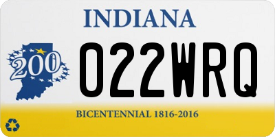 IN license plate 022WRQ
