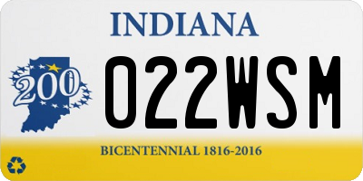 IN license plate 022WSM