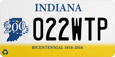 IN license plate 022WTP
