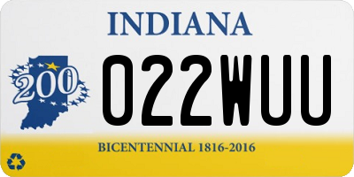 IN license plate 022WUU