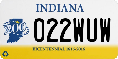 IN license plate 022WUW