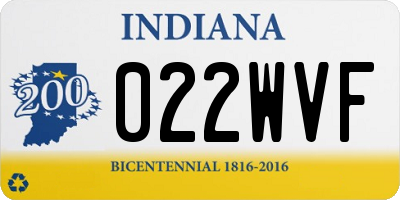 IN license plate 022WVF