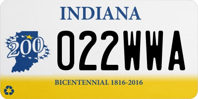 IN license plate 022WWA