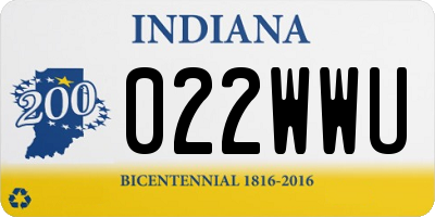 IN license plate 022WWU