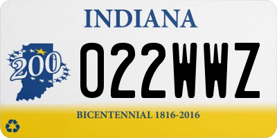 IN license plate 022WWZ