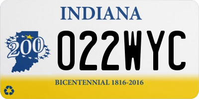 IN license plate 022WYC