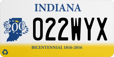 IN license plate 022WYX