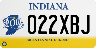 IN license plate 022XBJ