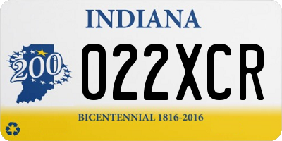 IN license plate 022XCR