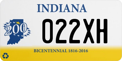 IN license plate 022XH