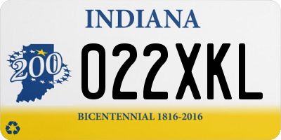 IN license plate 022XKL