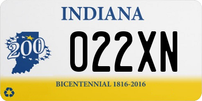 IN license plate 022XN