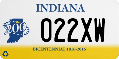 IN license plate 022XW
