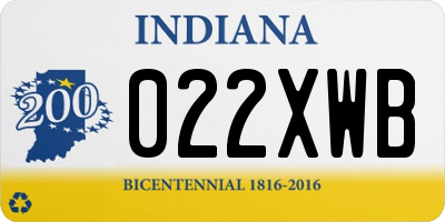 IN license plate 022XWB