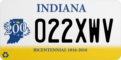 IN license plate 022XWV